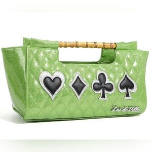 Lux de Ville Green Clutch with Bamboo Handle